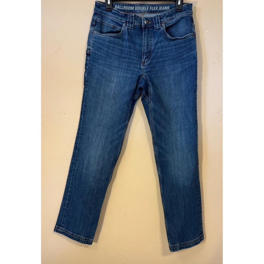 Duluth Trading Co Ballroom Double Flex Jeans Men 30x30‎ Slim Fit Blue Denim